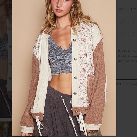 POL “ Chicago 5  “ POL Quilted Thermal Jacket with Waist String and Hood 80 - Picture 2 of 10